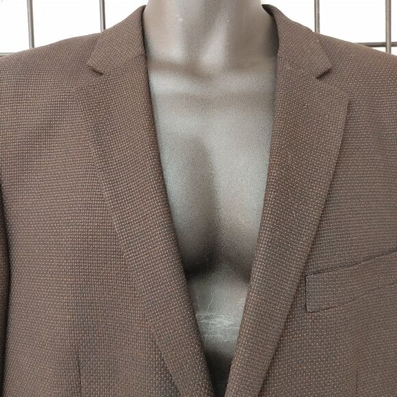 ANDRE LANZINO MEN'S 100% WOOL BLK/BRN MINI CHECK SPORT JACKET. - Picture 3 of 8